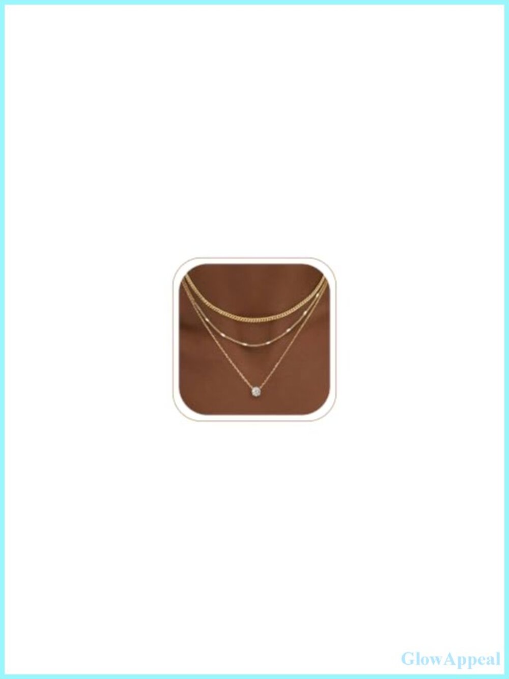 14K Gold Plated Layered Necklace Set 3 Piece Cuban Choker Dainty Pendant